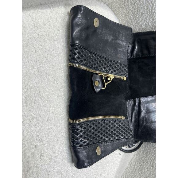 Jimmy Choo Black Leather and Suede Crossbody Bag - Picture 6 of 9